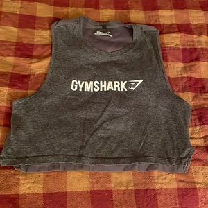 Gymshark grey crop top with mesh back
